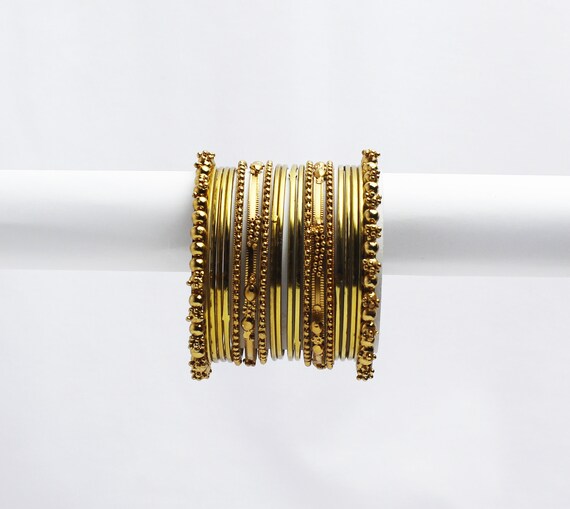 Oxidised shop gold bangles