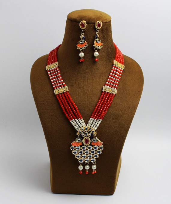 Peacock kundan jewellery clearance