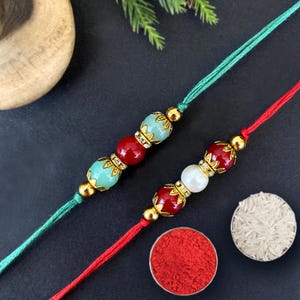 Rakhi for Brother, Designer Rakhi, Indian Rakhi Pack of 2, Rakhi for Bhaiya Bhabhi Kids Sister, Rakhi Gift, Handmade Raksha Bandhan Rakhi