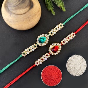 Rakhi for Brother, Designer Rakhi, Indian Rakhi Pack of 2, Rakhi for Bhaiya Bhabhi Kids Sister, Rakhi Gift, Handmade Raksha Bandhan Rakhi