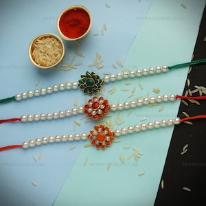 Flower Rakhi,Rakshabandhan,Rakhi for Brother,DesignerRakhi,Rakhis For Bhai,Indian Rakhi Pack of 3,Rakhi for Bhaiya,Rakhi Gift,Handmade Rakhi
