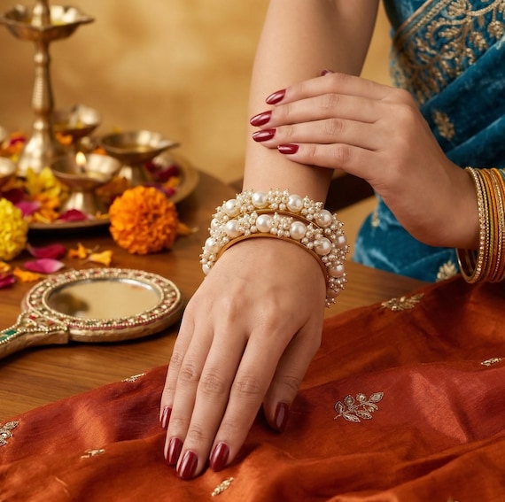 pearl studded bangles