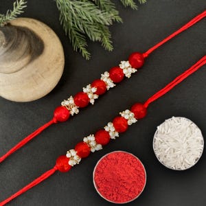 Rakhi for Brother, Designer Rakhi, Indian Rakhi Pack of 2, Rakhi for Bhaiya Bhabhi Kids Sister, Rakhi Gift, Handmade Raksha Bandhan Rakhi