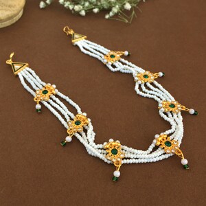 Indiase Matha Patti, Sheesh Phool, Indiase hoofdsieraden, Bollywood hoofdstuk haarketen, Indiase bruids Matha Patti, Pakistaanse hoofdsieraden
