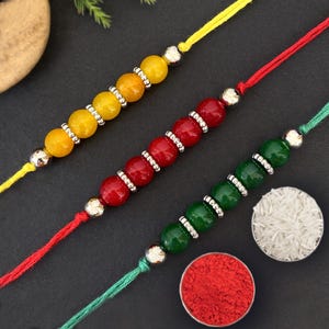 Rakhi for Brother, Designer Rakhi, Indian Rakhi Pack of 3, Rakhi for Bhaiya Bhabhi Kids Sister, Rakhi Gift, Handmade Raksha Bandhan Rakhi
