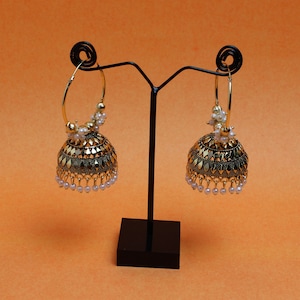 Gold Plated Hoop Jhumka Earrings,Indian Jewelry,Bollywood Jewelry,Weddjng Jewelry,Jhumki Earring,Traditional Earring,Indian Bridal Jewelry