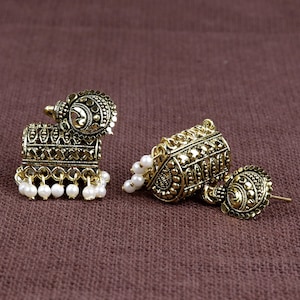 Indian Earring,Oxidised Jhumka Earring,Traditional Earrings ,Bollywood Jewelry,Indian Oxidised Jewelry,Wedding Jewelry,Statement Earrings