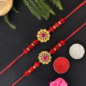 Rakhi for Brother, Designer Rakhi, Indian Rakhi Pack of 2, Rakhi for Bhaiya Bhabhi Kids Sister, Rakhi Gift, Handmade Raksha Bandhan Rakhi