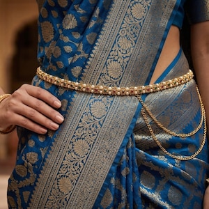 Gold Plated Stone Kamarbandh: Indian Wedding Bridal Jewelry Waist Belly Chain