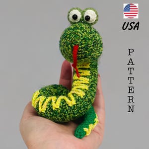 Amigurumi Christmas pattern Snake Crochet tutorial. Crochet kit. Handmade gift. Crochet snake. 2025 Year of the Snake Symbol. English PDF