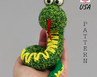 Amigurumi Christmas pattern Snake Crochet tutorial. Crochet kit. Handmade gift. Crochet snake. 2025 Year of the Snake Symbol. English PDF
