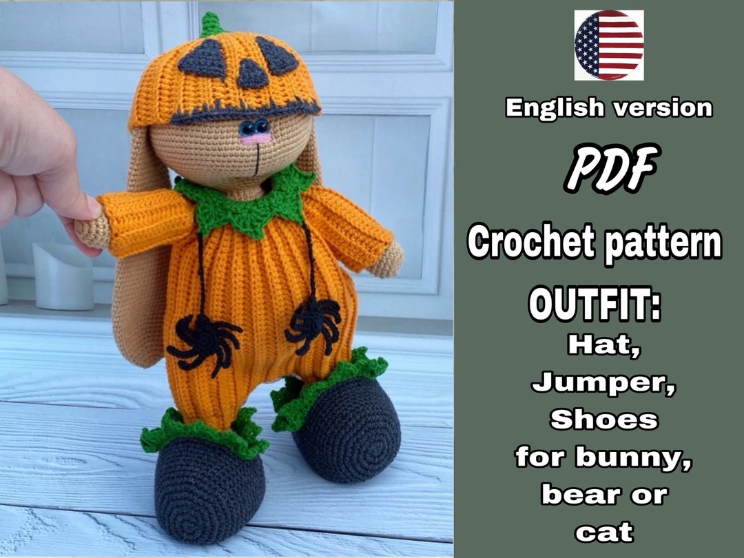 HALLOWEEN Crochet Pattern Clothes Set pumpkin for Bunny Etsy