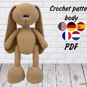 Coniglio AMIGURUMI. Modello all'UNCINETTO corpo coniglio. PDF