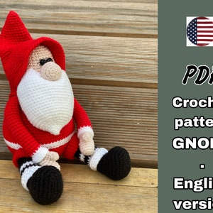 CHRISTMAS Gnome crochet pattern. AMIGURUMI gnome pattern doll. English Tutorial PDF