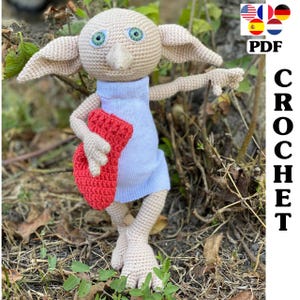 Crochet Pattern Amigurumi House Elf • Doll Tutorial PDF • Holiday Gift Idea • DIY Elf Toy • English + 4 Languages • Crochet Doll