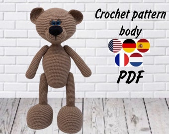 CROCHET PATTERN Bear. Amigurumi body doll. PDF