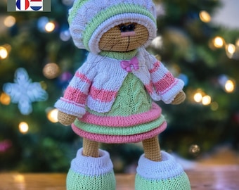 KNITTING pattern OUTFIT for cat, bear or bunny. Only knitting Clothes set «May». PDF