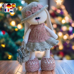 Vêtements de poupée Amigurumi, patron PDF au crochet - Tenue bohème-2 pour lapin, ours, chat - Robe, chapeau, chaussures - Vêtements jouet animal - Téléchargement immédiat
