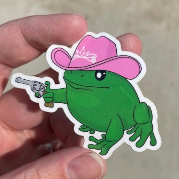 Cowboy Frog sticker | Vinyl sticker | weatherproof and scratch resistant
