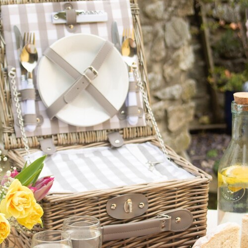 Personalised Wicker Picnic Basket Fitted Hamper for 2 People Etsy UK