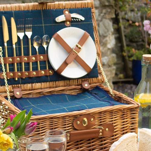 Personalised Filled Wicker Picnic Basket for 2 People With Etsy
