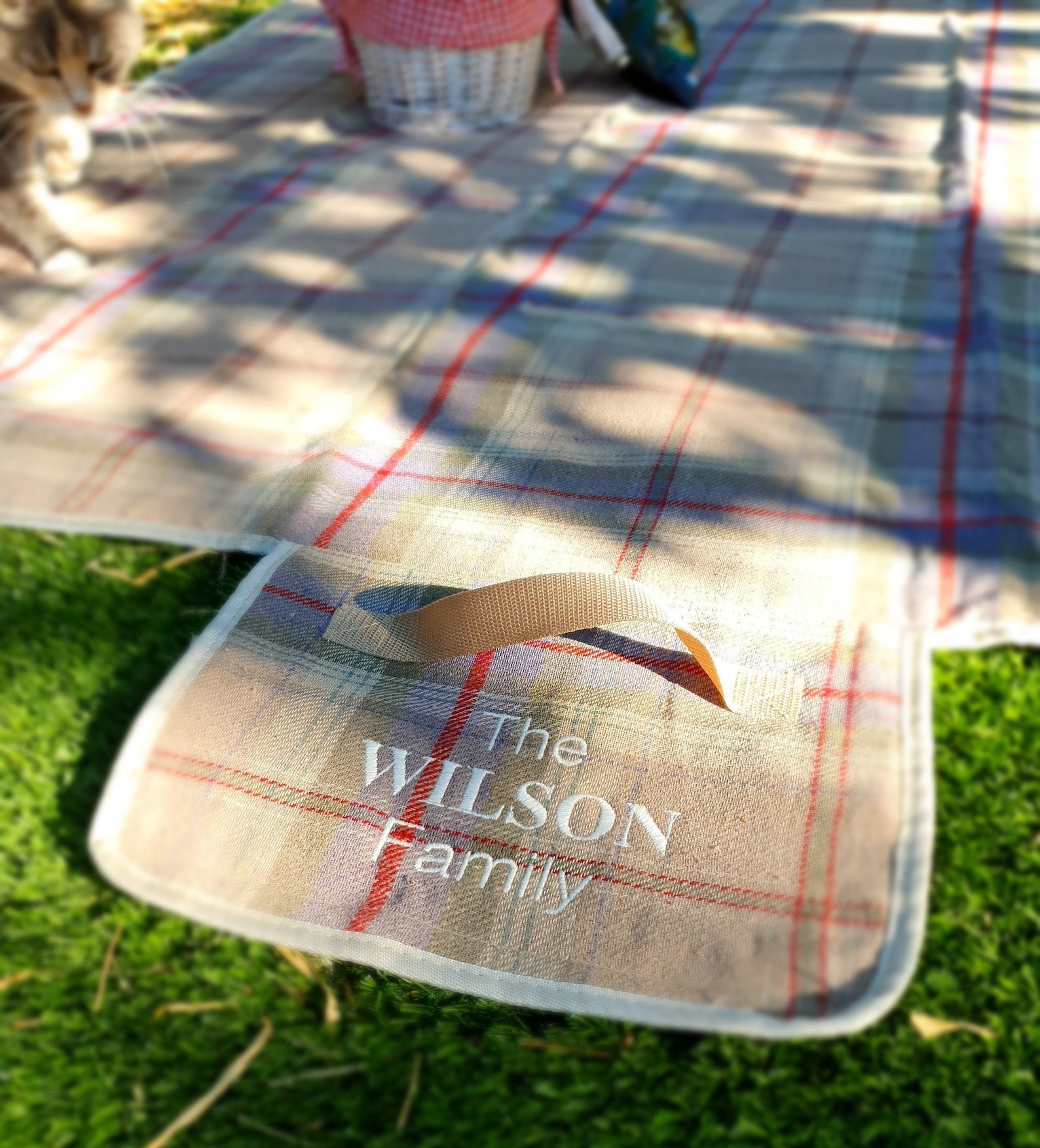 Personalised Embroidered Picnic Blanket Waterproof Outdoor Etsy UK