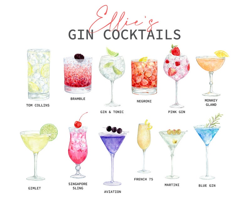 Personalised Glass Chopping Board with Gin Cocktail Design