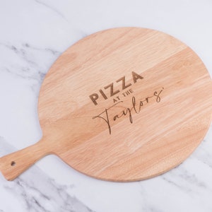 Personalised Pizza Board | Pizza Serving Board | Large Custom Pizza Paddle | Family Pizza Chopping Board | New Home Gift
