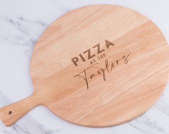 Personalised Pizza Board | Pizza Serving Board | Large Custom Pizza Paddle | Family Pizza Chopping Board | New Home Gift