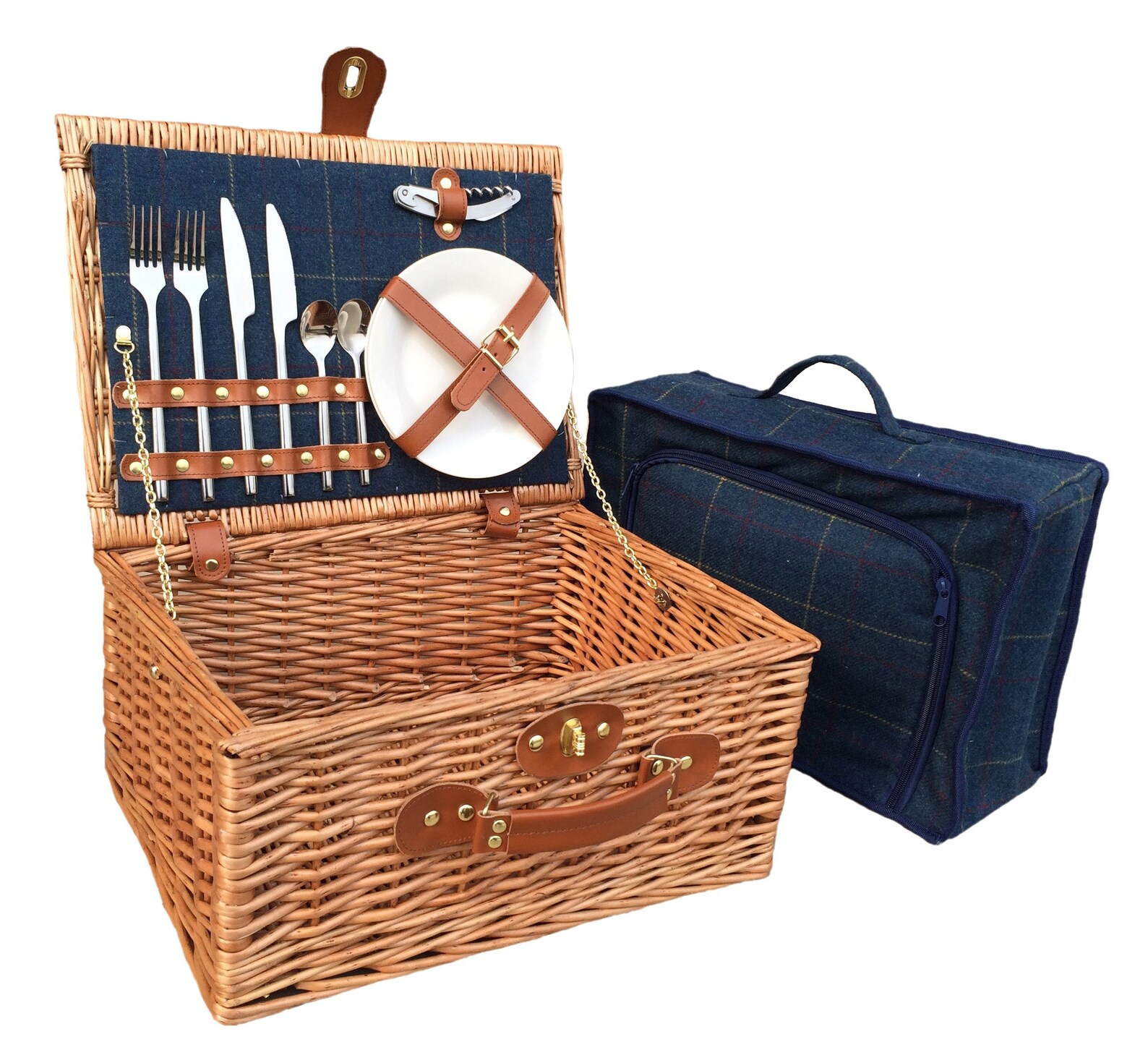 Personalised Filled Wicker Picnic Basket for 2 people with Etsy