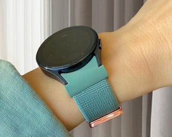 Bracelet en nylon pour Galaxy Watch 6 5 4 classique, bracelet durable avec fermoir, bracelet de rechange Samsung 20 mm 22 mm, cadeau pour elle