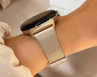 Mesh Band For Google Pixel Watch 3 2 1, Adjustable Magnetic Clasp, Durable Stainless Steel Strap 41mm 45mm, Gift For Her