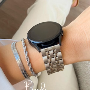 Stainless Steel Samsung Watch Band 20mm 22mm, Jubilee Style Bracelet For Galaxy Watch 6 5 4 Classic, Gift For Her