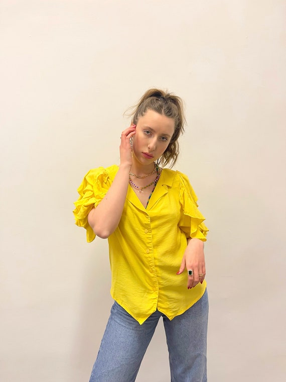 Yellow Blouse Vintage Sunshine Yellow 