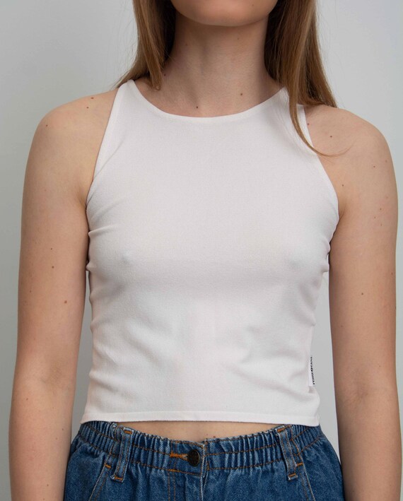 White Gianfranco Ferre Jeans Crop Top 