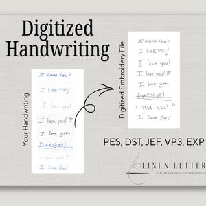 Digitized Handwriting Embroidery File Digital Download Bride Groom Wedding Mom Dad Birthday Baby Nursery Heirloom Anniversary Gift
