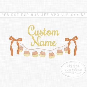 Sketch Candy Corn Halloween Banner Embroidery Design Machine Embroidery File Name INCLUDED  Trick or Treat Bags