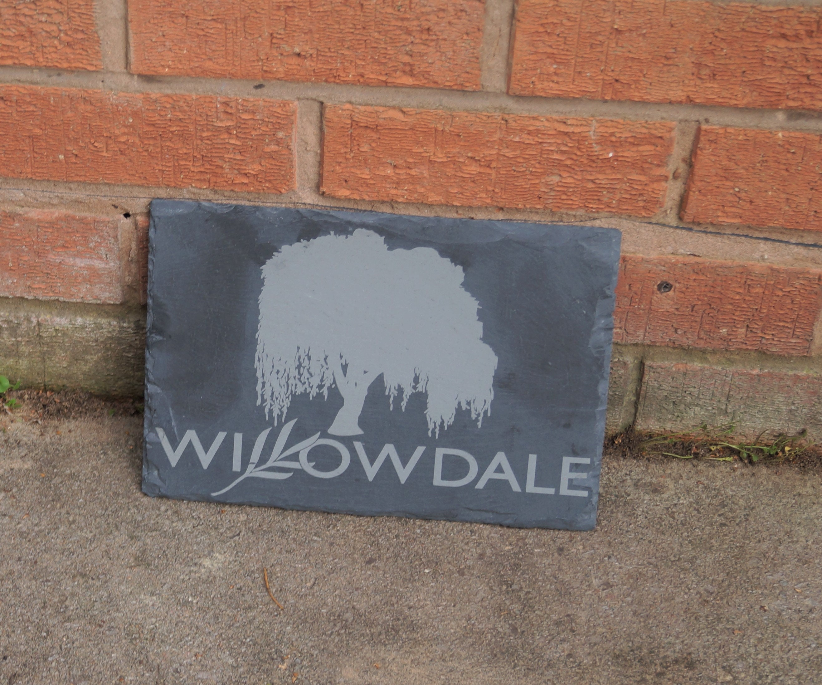 Willow Tree Sign Slate House Sign Personalised Slate Sign Etsy