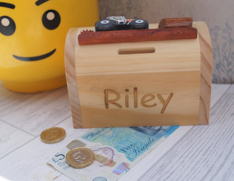 Childrens wooden money box personalised money box penguin Etsy