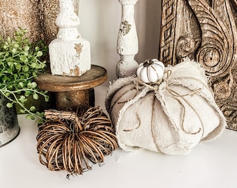 Vintage Doorknob Fabric Pumpkin