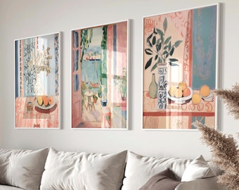 Matisse Print Set of 3, Matisse Wall Art, Mid Century Wall Art, Matisse framed print, Gallery Wall Art Set