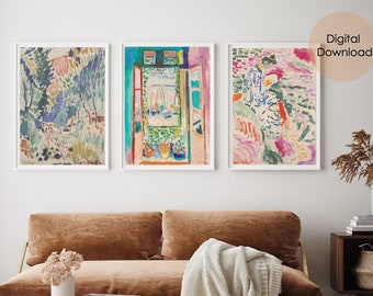 Matisse print Set of 3 digital prints, Matisse Landscape at Collioure, Matisse La Japonaise, Matisse digital download, Matisse printable