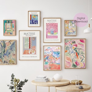 Matisse print Set of 8 digital prints, decor wall collage poster room, Henri Matisse poster download, Gallery wall art