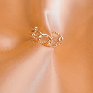 Five Chains Ring Three Finger Sterling Silver