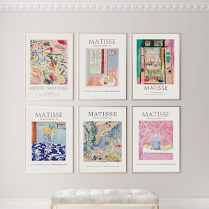 Matisse Print Set of 6, Matisse Wall Art, Mid Century Wall Art, Matisse framed print, Gallery Wall Art Set