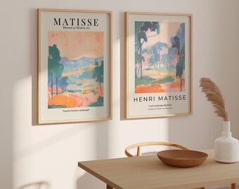 Matisse Kunst Plakat 2er Set Collioure, Matisse inspirierte Malerei Kunstdrucke 2er Set, Matisse Ausstellungsplakat [Hohe Qualität]