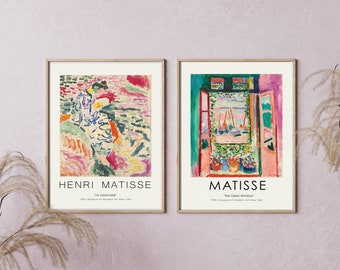 Matisse print set of 2, Henri Matisse art Exhibition Poster [High Quality]