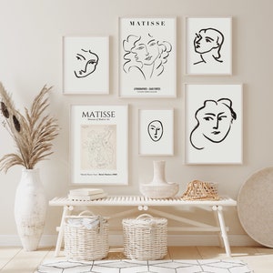 Matisse Print, Matisse Poster download, Matisse Face, Henri Matisse Portrait, Matisse Printable, Matisse Style Art, Line Drawing Face image 3