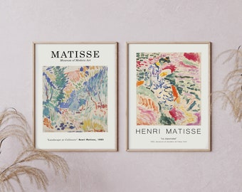 Wall art, art prints, framed wall art, wall art prints, Henri Matisse, set of 2 prints, matisse print set of 2, art prints set of 2, Matisse