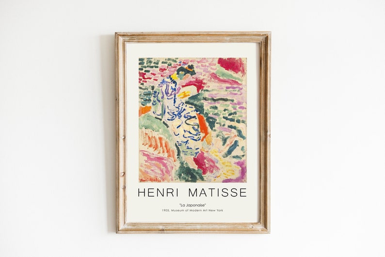 Matisse pinturas, decoración pared, Henri Matisse arte pared, Matisse poster, Matisse mujer, decoración pared media centuria, poster mostaza imagen 2